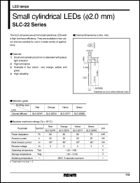 SLC-22VR datasheet: Small cylindrcal (2 mm) LED (red) SLC-22VR