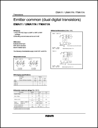 EMA11 datasheet: Dual digital PNP transistor, emitter common EMA11