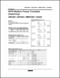 UMT4401 datasheet: NPN medium power, switching transistor UMT4401