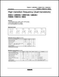 EMX4 datasheet: Dual NPN transistor, high-frequency EMX4