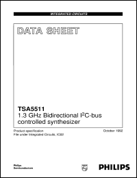 TSA5511AT/C3 datasheet: 1.3 GHz Bidirectional IC-bus controlled synthesizer TSA5511AT/C3