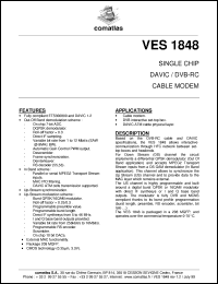 VES1848 datasheet: Single Chip DAVIC/DVB-RC Cable Modem VES1848