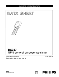 BC337 datasheet: NPN general purpose transistor BC337
