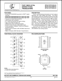 IDT74FCT640ALB datasheet: Fast CMOS octal bidirectional transceivers IDT74FCT640ALB