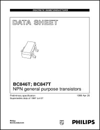 BC847BT datasheet: NPN general purpose transistors BC847BT