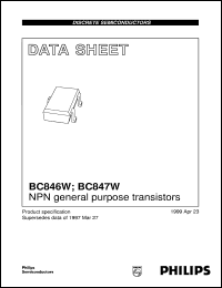 BC847BW datasheet: NPN general purpose transistors BC847BW