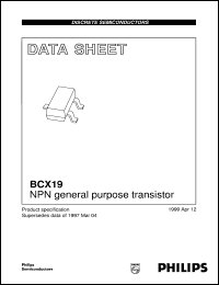 BCX19 datasheet: NPN general purpose transistor BCX19