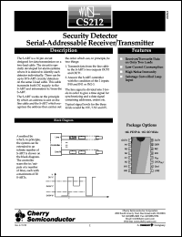 CS212EDW16 datasheet: Security detector serial-addressable receiver/transmitter CS212EDW16
