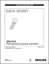 2PA1015Y datasheet: PNP general purpose transistor 2PA1015Y