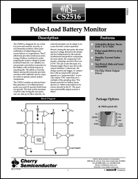 CS2516KDR8 datasheet: Pulse-load battery monitor CS2516KDR8