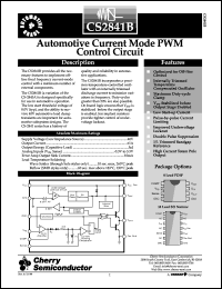 CS2841BEN8 datasheet: Automotive current mode PWM control circuit CS2841BEN8