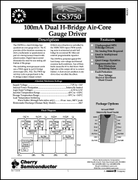 CS3750ENF16 datasheet: 100mA dual H-Bridge air-core guade driver CS3750ENF16