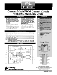CS3845BGDR14 datasheet: Current mode PWM control circuit with 50% max duty cycle CS3845BGDR14