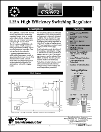 CS3972YDW16 datasheet: 1.25A high efficiency switching regulator CS3972YDW16