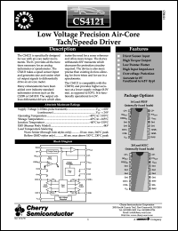 CS4121ENF16 datasheet: Low voltage precision air-core tach/speedo driver CS4121ENF16