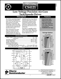 CS4121EDWFR20 datasheet: Low voltage precision air-core tach/speedo driver CS4121EDWFR20