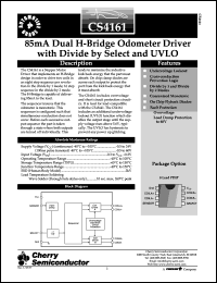 CS4161XN8 datasheet: 85mA dual H-Bridge odometer driver with divice by select and UVLO CS4161XN8