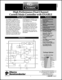 CS3865CGN16 datasheet: High performance dual channel current mode controller with ENABLE CS3865CGN16