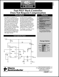 CS51031YD8 datasheet: Fast PFET buck controller does not require compensation CS51031YD8