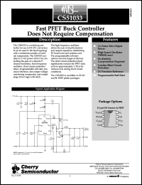CS51033YDR8 datasheet: Fast PFET buck controller does not require compensation CS51033YDR8