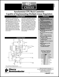 CS51313GD16 datasheet: Synchronous SPU buck controller capable of implementing multiple linear regulators CS51313GD16