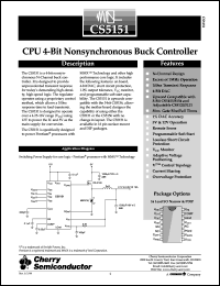 CS5151GD16 datasheet: SPU 4-bit nonsynchronous buck controller CS5151GD16