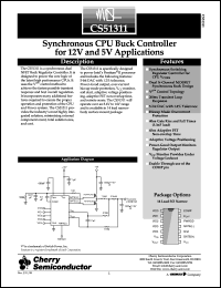 CS51311GDR14 datasheet: Synchronous SPU buck controller for 12V and 5V applications CS51311GDR14