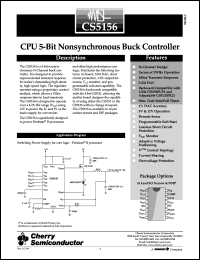 CS5156GD16 datasheet: SPU 5-bit nonsynchronous buck controller CS5156GD16