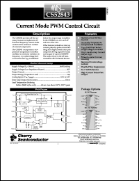 CS52843EDR8 datasheet: Current mode PWM control circuit CS52843EDR8