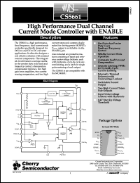 CS5661EDWR16 datasheet: High performance dual channel current mode controller with enable CS5661EDWR16