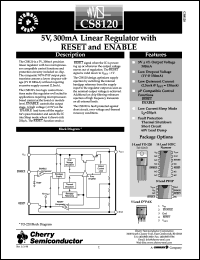 CS8120YT5 datasheet: 5V,300mA linear regulator with reset and enable CS8120YT5