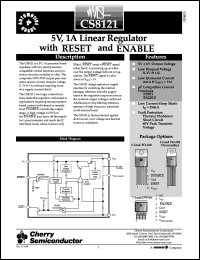 CS8121YTHA5 datasheet: 5V,1mA linear regulator with reset and enable CS8121YTHA5