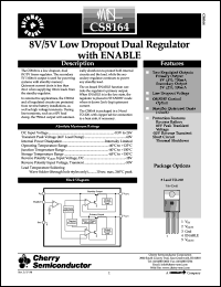 CS8164YTHA5 datasheet: 8V/5V low dropout dual regulator with enable CS8164YTHA5