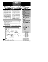 CS2843ALDR14 datasheet: Off-line correct mode PWM control circuit with undervoltage lockout CS2843ALDR14