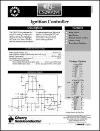 CS290DW16 datasheet: Ignition controller CS290DW16