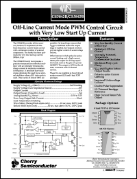 CS3842BGN8 datasheet: Off-line current mode PWM control circuit with very low start up current CS3842BGN8