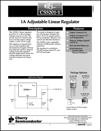 CS5201-1GT3 datasheet: 1A adjustable linear regulator CS5201-1GT3