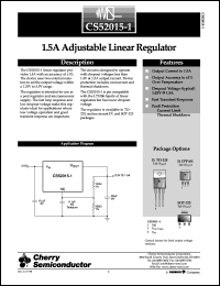 CS52015-1GDP3 datasheet: 15A adjustable linear regulator CS52015-1GDP3