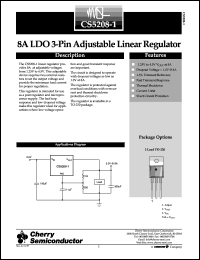 CS5208-1GT3 datasheet: 8A LDO 3-pin adjustable linear regulator CS5208-1GT3