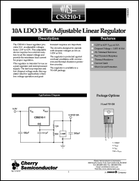 CS5210-1GT3 datasheet: 10A LDO 3-pin adjustable linear regulator CS5210-1GT3