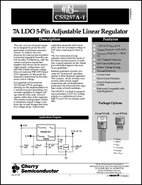 CS5257A-1GDPR5 datasheet: 7A LDO 5-pin adjustible linear regulator CS5257A-1GDPR5