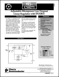 CS8271YD8 datasheet: Adjustable micropower low dropout linear regulator with enable CS8271YD8