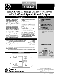 CS8442XN8 datasheet: 85mA dual High-Bridge odometer driver with buffered speed signal output CS8442XN8