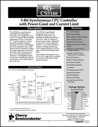 CS5166 datasheet: 5-bit synchronous CPU controller with power-good  and current limit CS5166