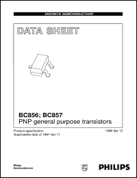 BC856 datasheet: PNP general purpose transistors BC856