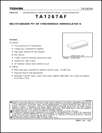 TA1267AF datasheet: Multistandart PIF/SIF synchronous demodulator IC TA1267AF