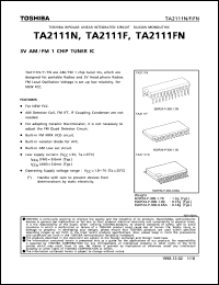 TA2111N datasheet: 3V AM/FM 1 chip tuner IC TA2111N