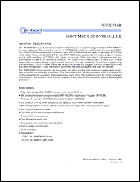 W78E516B-24 datasheet: 8 bit microcontroller W78E516B-24