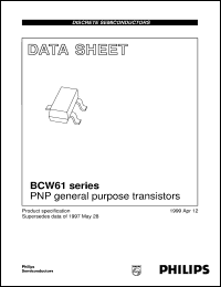 BCW61A datasheet: PNP general purpose transistors BCW61A