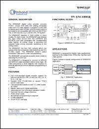 W9952QP datasheet: Digital video encoder W9952QP